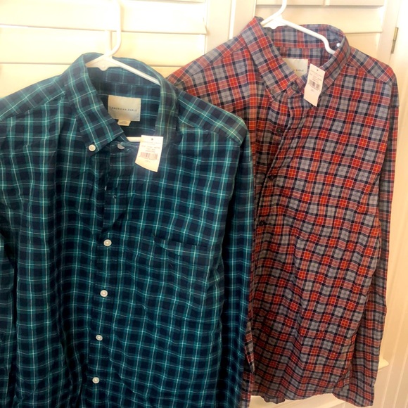 Two new with tags American Eagle Men’s button up - Picture 1 of 5
